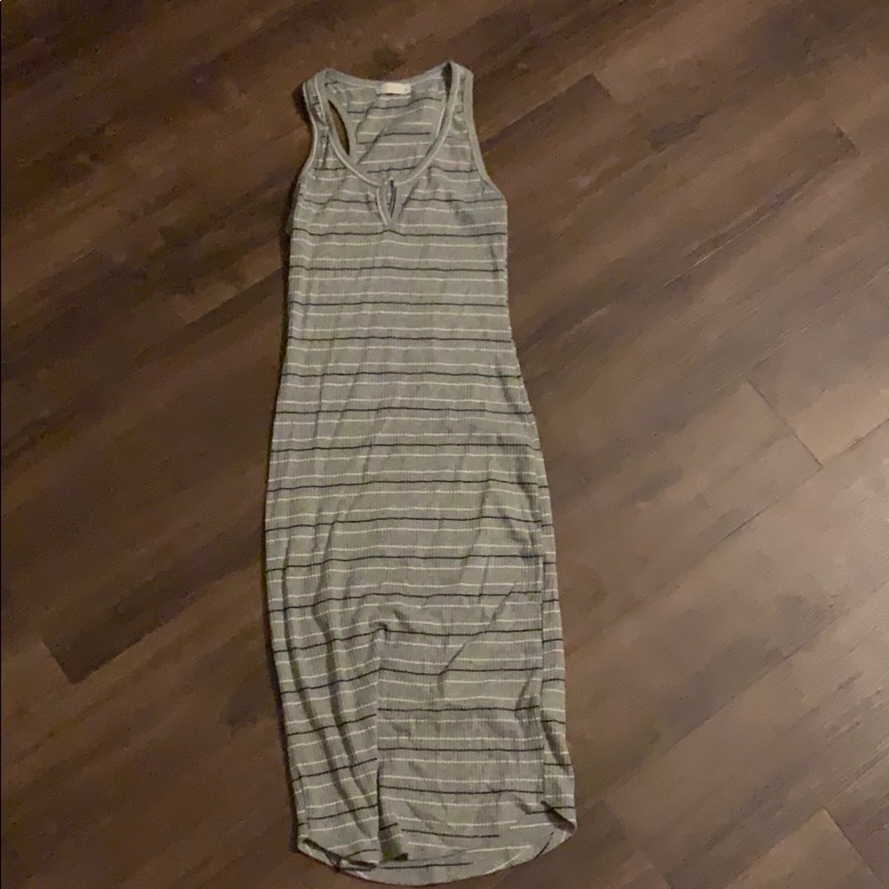 Gray cotton body con stretchy dress